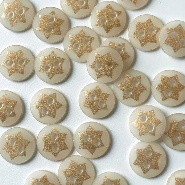 12mm - Gold Star Button