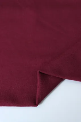 1YD 19IN REMNANT; Burgundy Cotton Spandex French Terry