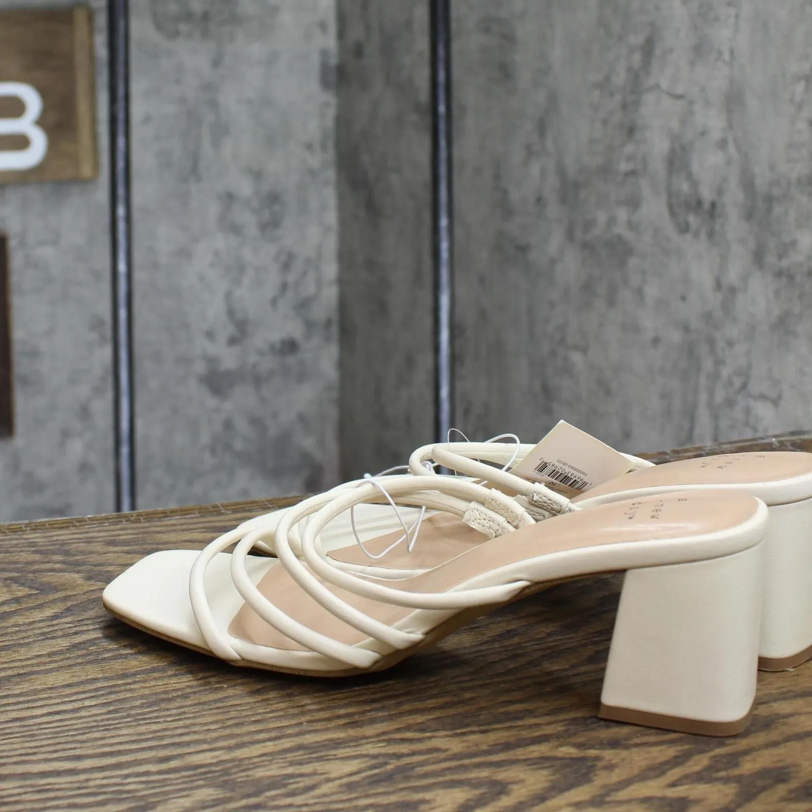 A New Day Women's Blakely Mule Heels with Memory Foam Insole Cream Off White 10M