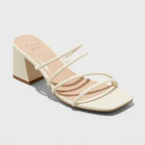 A New Day Women's Blakely Mule Heels with Memory Foam Insole Cream Off White 10M