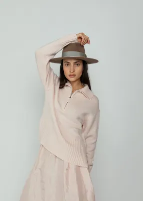 Allude Delicate Wool Cashmere Troyer Sweater
