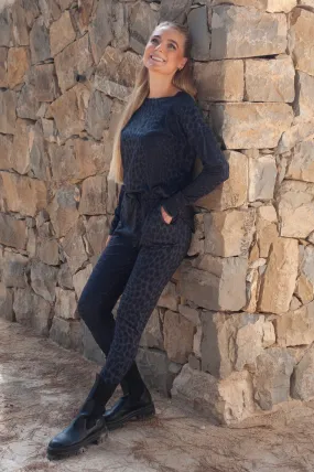 ALMA-PANTS (FLEECE) - DARK GREY LEO