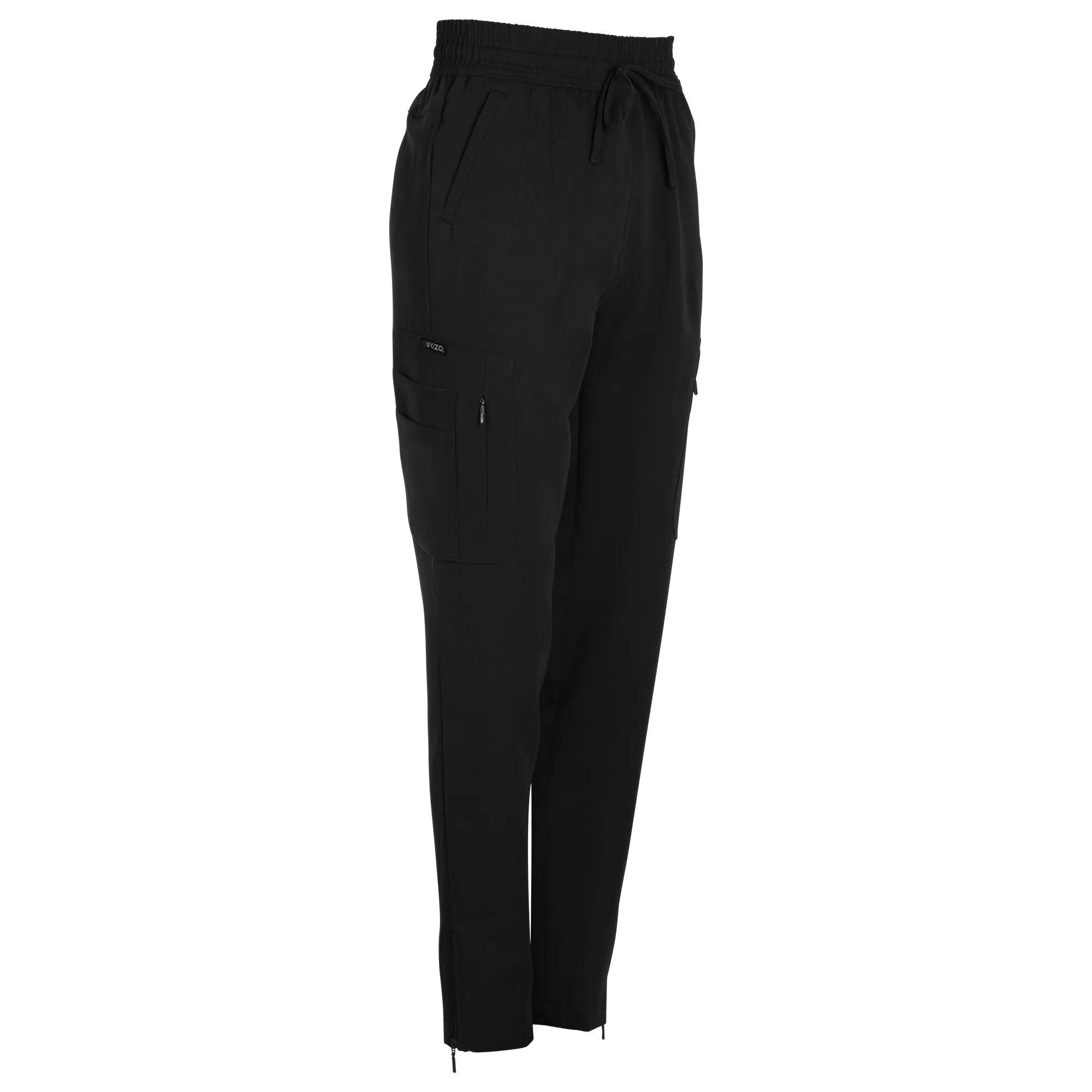 Antimicrobial Lisa Slim-Fit 8-Pocket Jogger Pants By Wozo  XXS-5XL / Black