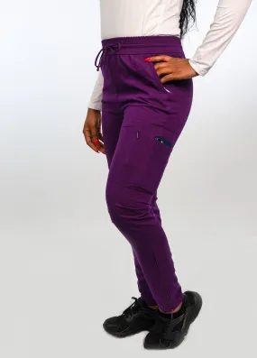 Antimicrobial Lisa Slim-Fit 8-Pocket Jogger  Pants By Wozo   XXS-5XL  / EggPlant