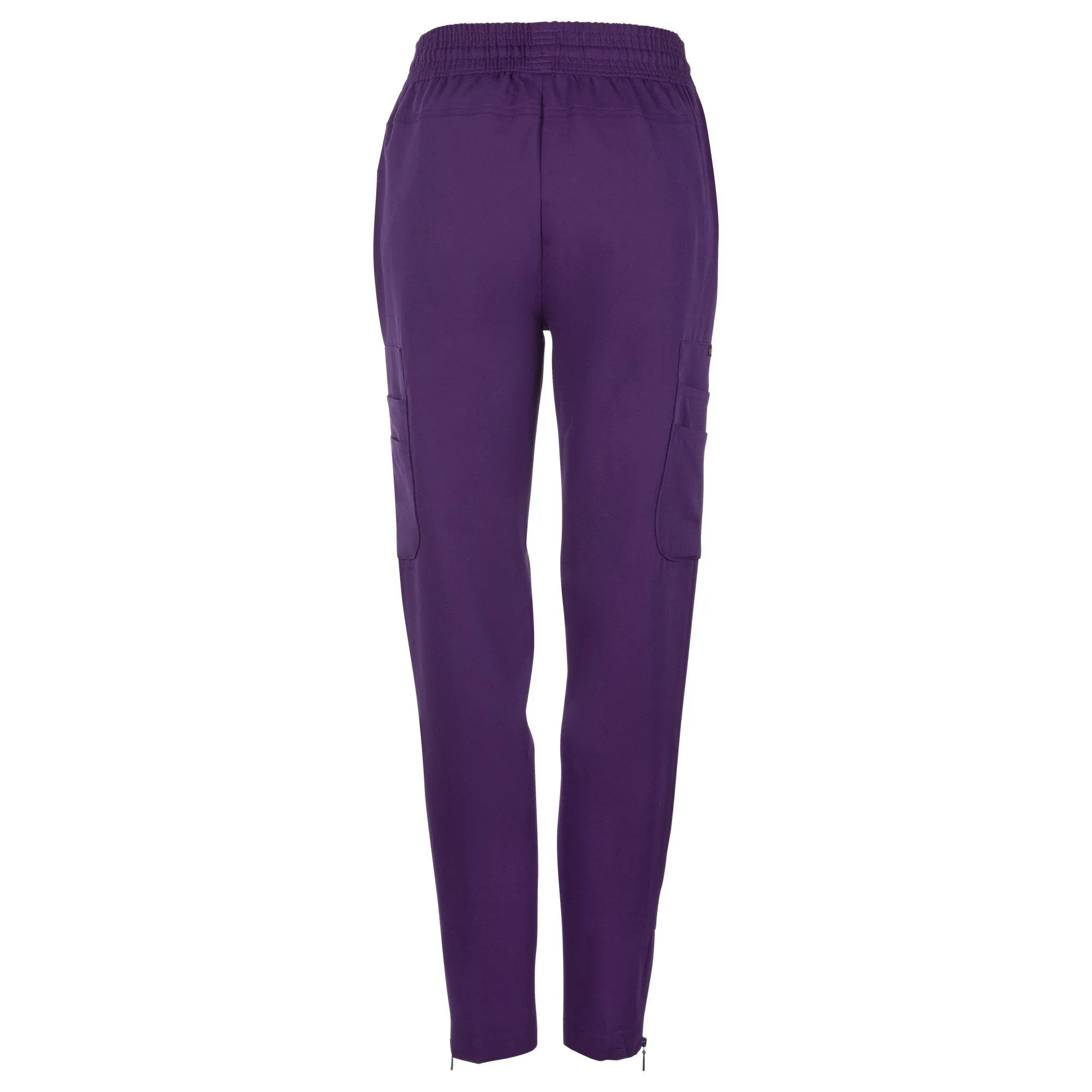 Antimicrobial Lisa Slim-Fit 8-Pocket Jogger  Pants By Wozo   XXS-5XL  / EggPlant