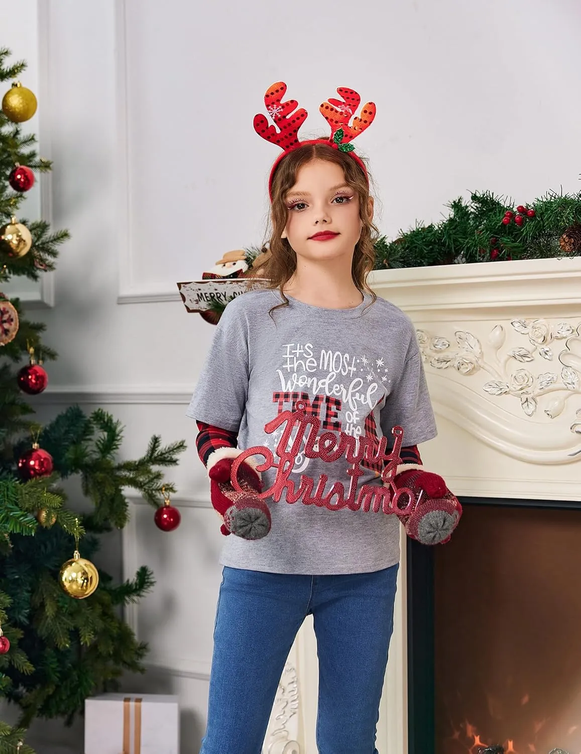Arshiner Girls Christmas Halloween Long Sleeve Graphic Top