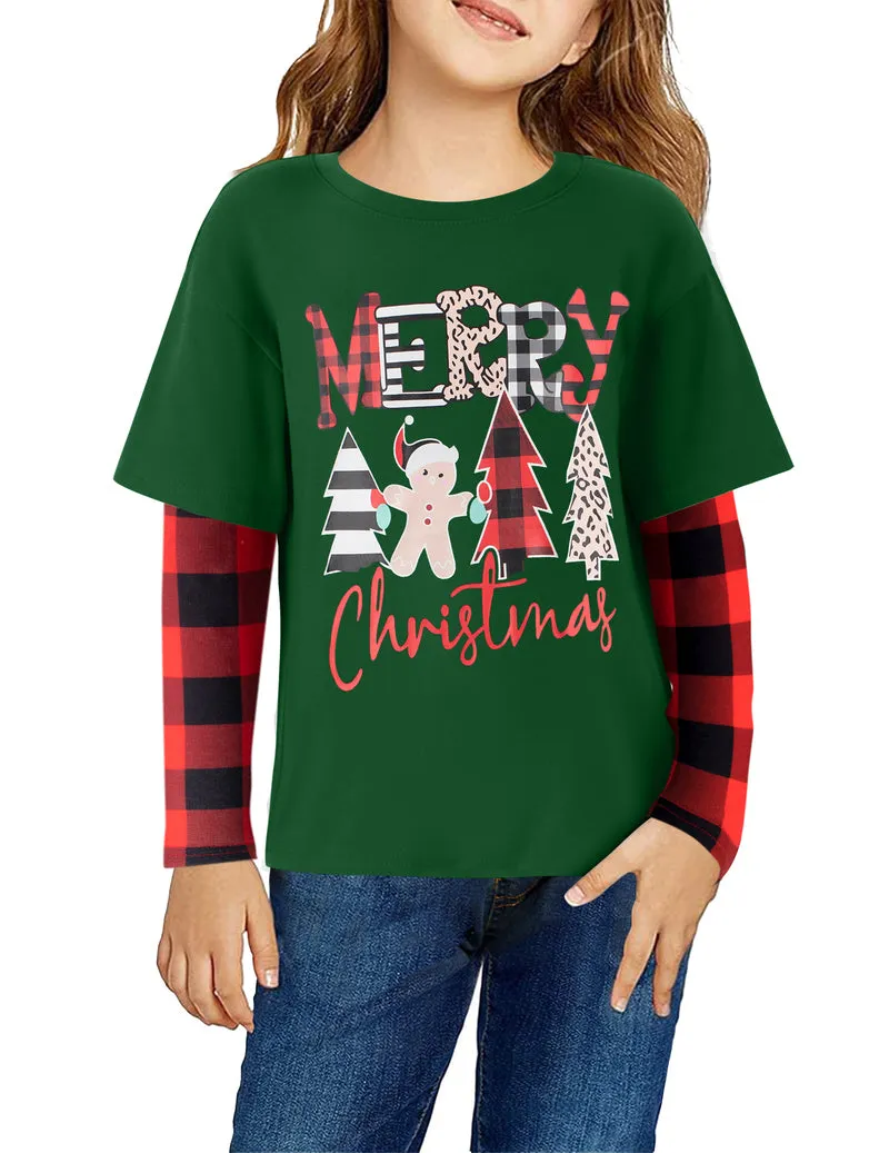 Arshiner Girls Christmas Halloween Long Sleeve Graphic Top