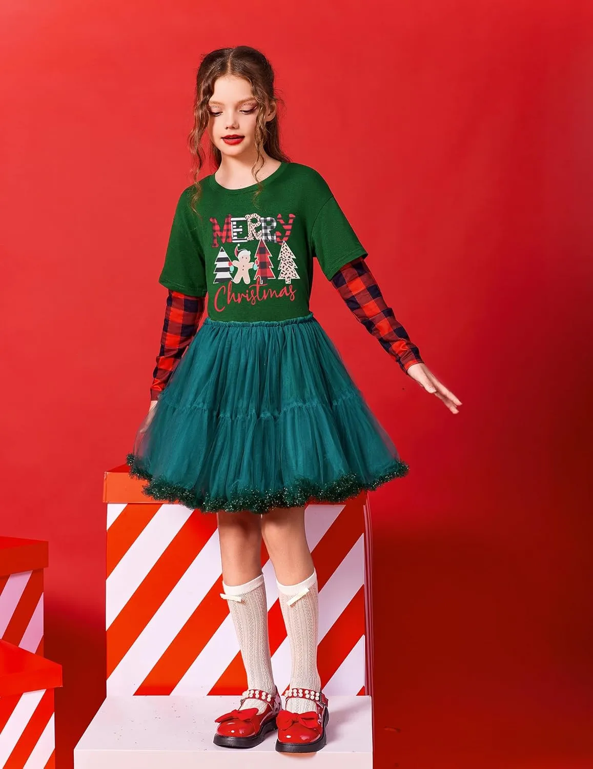 Arshiner Girls Christmas Halloween Long Sleeve Graphic Top