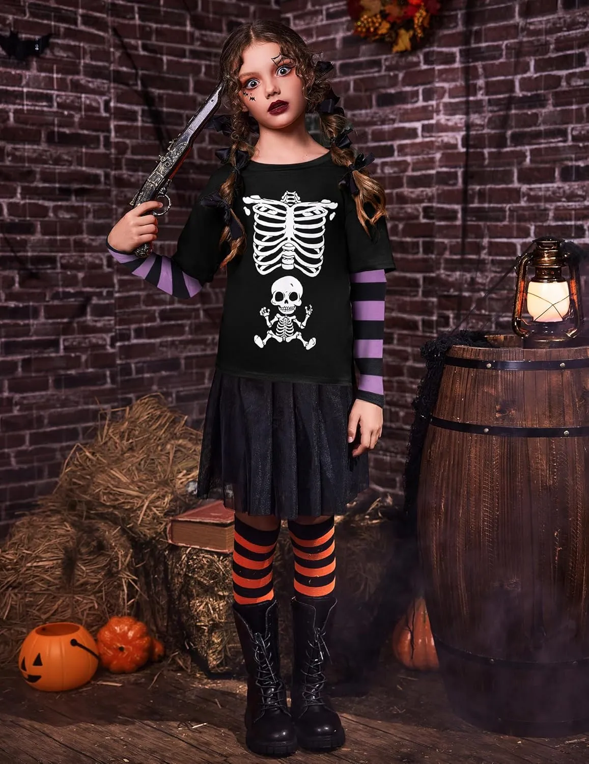 Arshiner Girls Christmas Halloween Long Sleeve Graphic Top