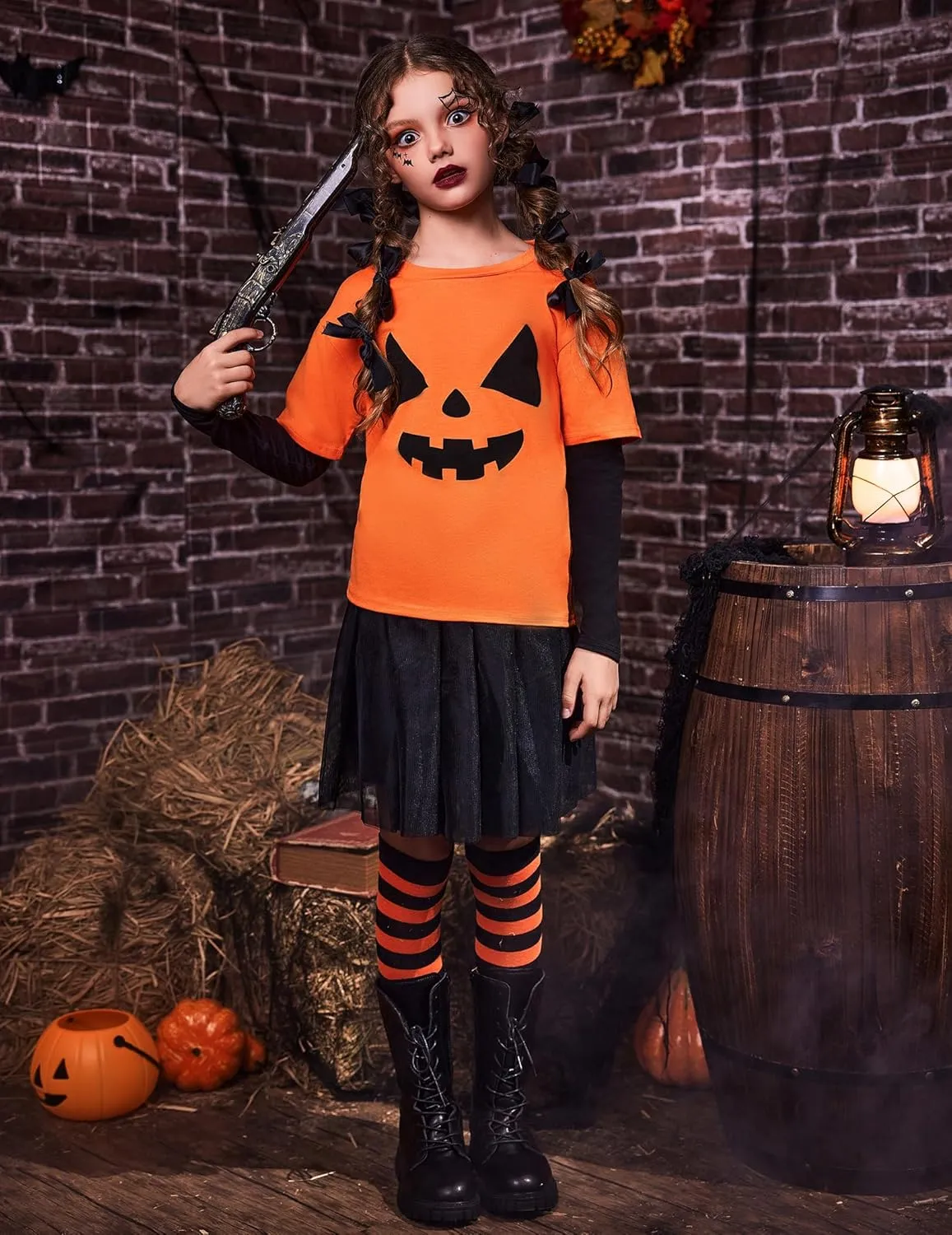 Arshiner Girls Christmas Halloween Long Sleeve Graphic Top