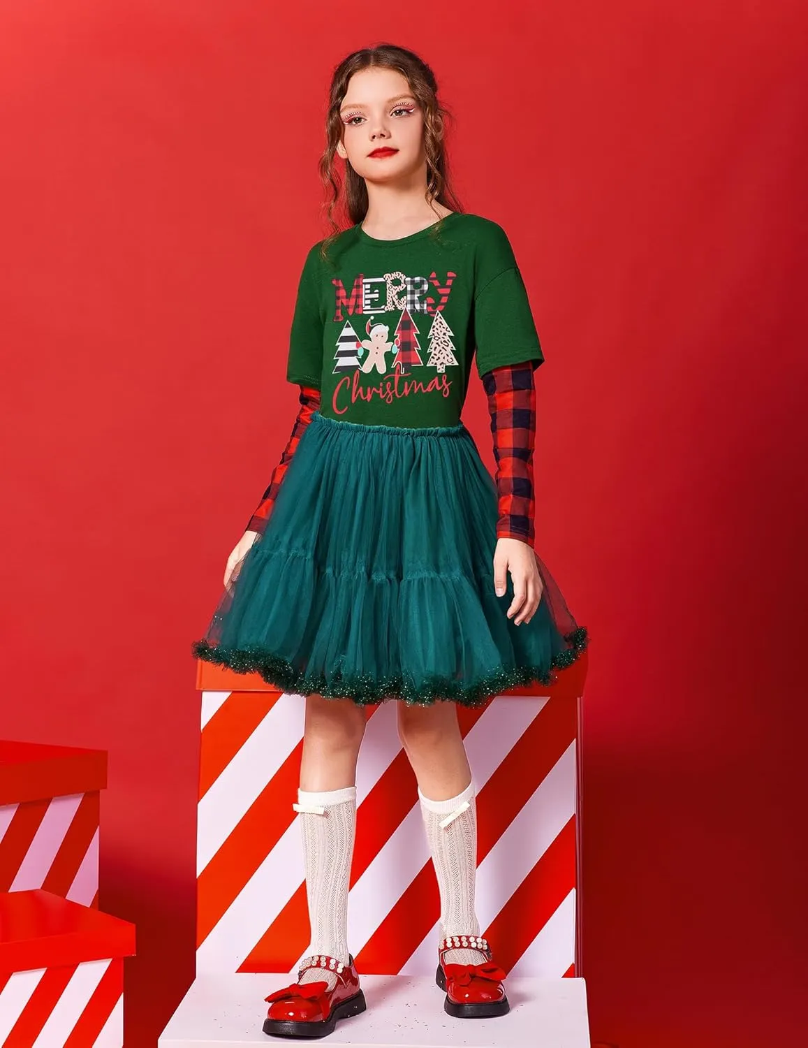 Arshiner Girls Christmas Halloween Long Sleeve Graphic Top