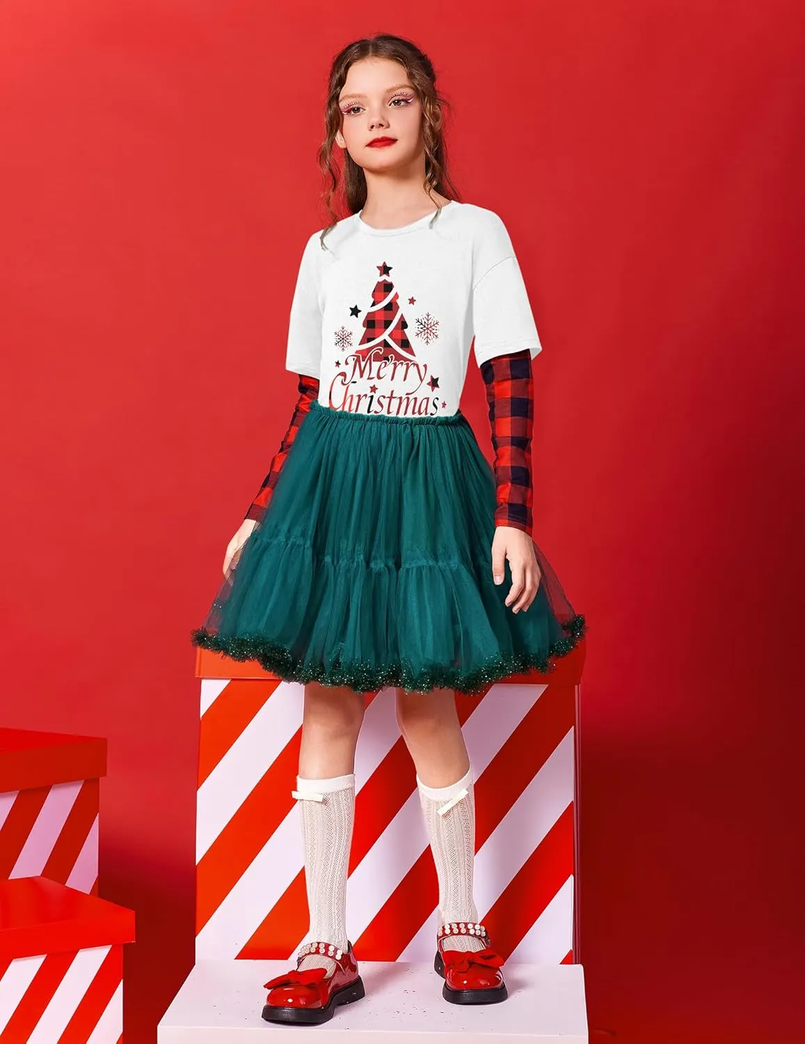 Arshiner Girls Christmas Halloween Long Sleeve Graphic Top
