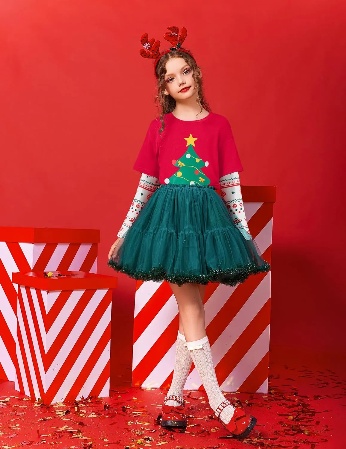 Arshiner Girls Christmas Halloween Long Sleeve Graphic Top