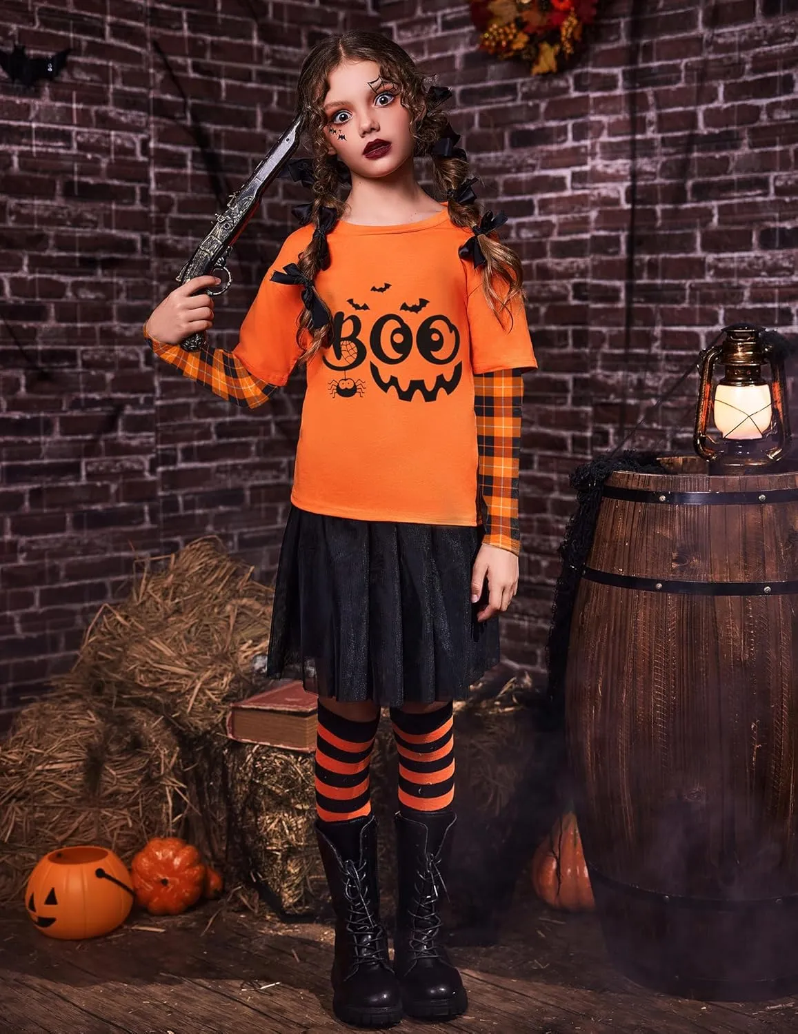 Arshiner Girls Christmas Halloween Long Sleeve Graphic Top