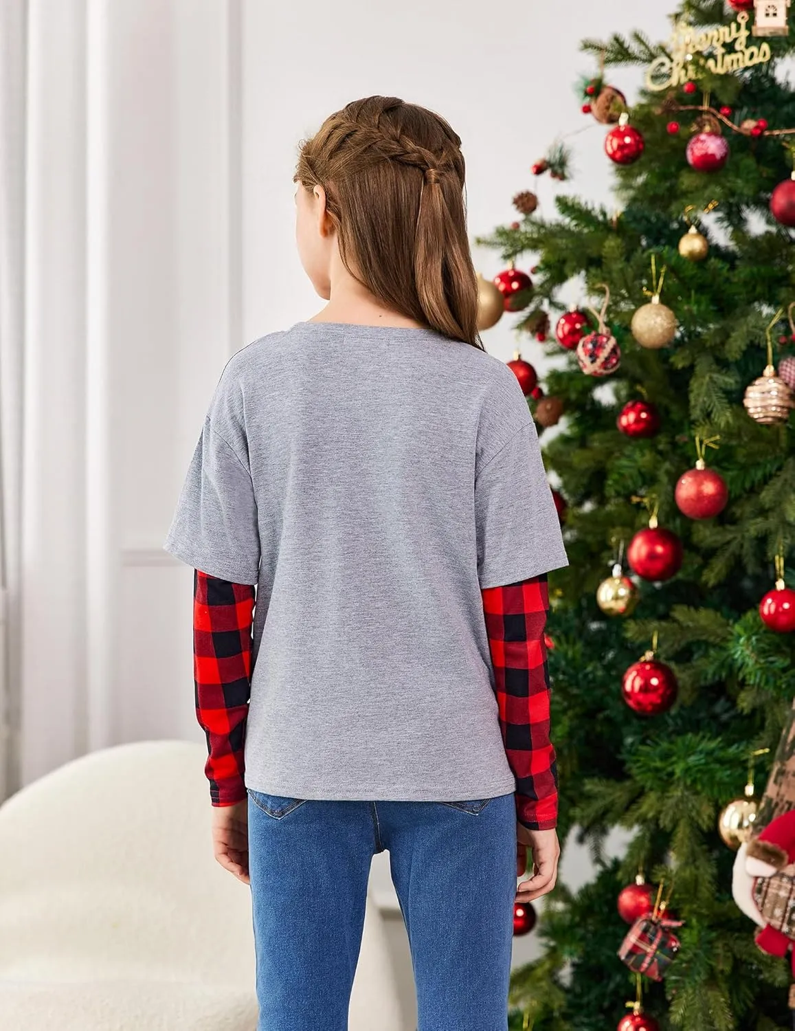 Arshiner Girls Christmas Halloween Long Sleeve Graphic Top