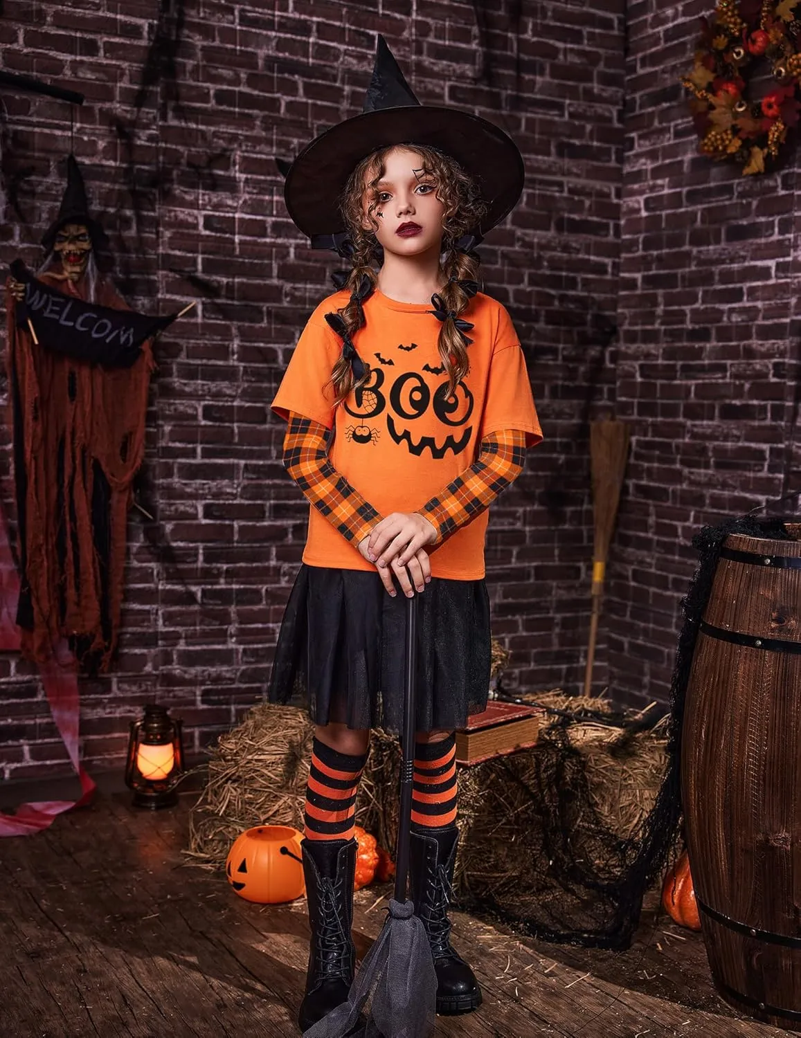 Arshiner Girls Christmas Halloween Long Sleeve Graphic Top