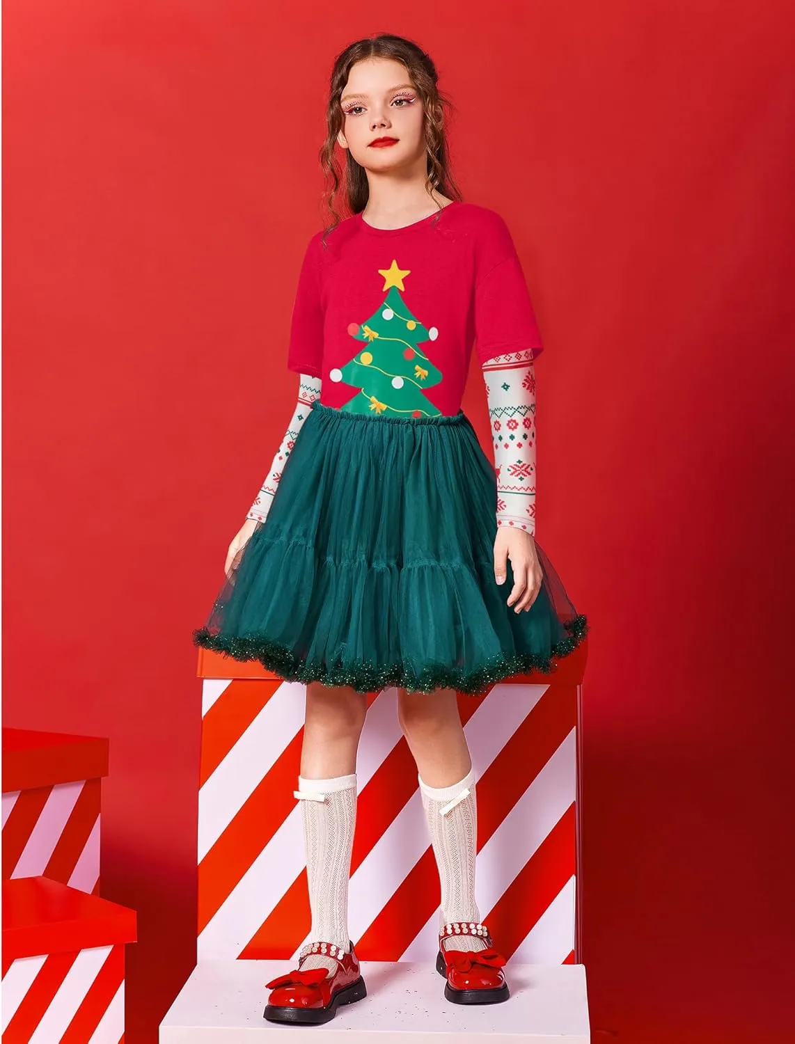 Arshiner Girls Christmas Halloween Long Sleeve Graphic Top
