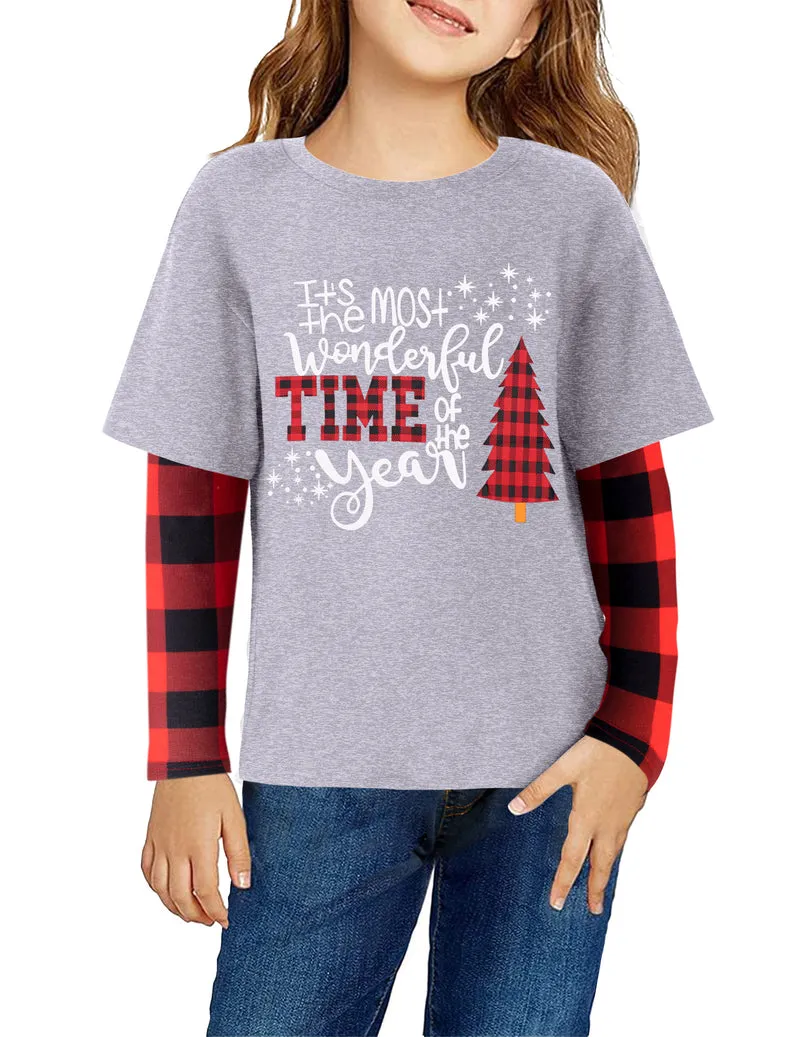 Arshiner Girls Christmas Halloween Long Sleeve Graphic Top