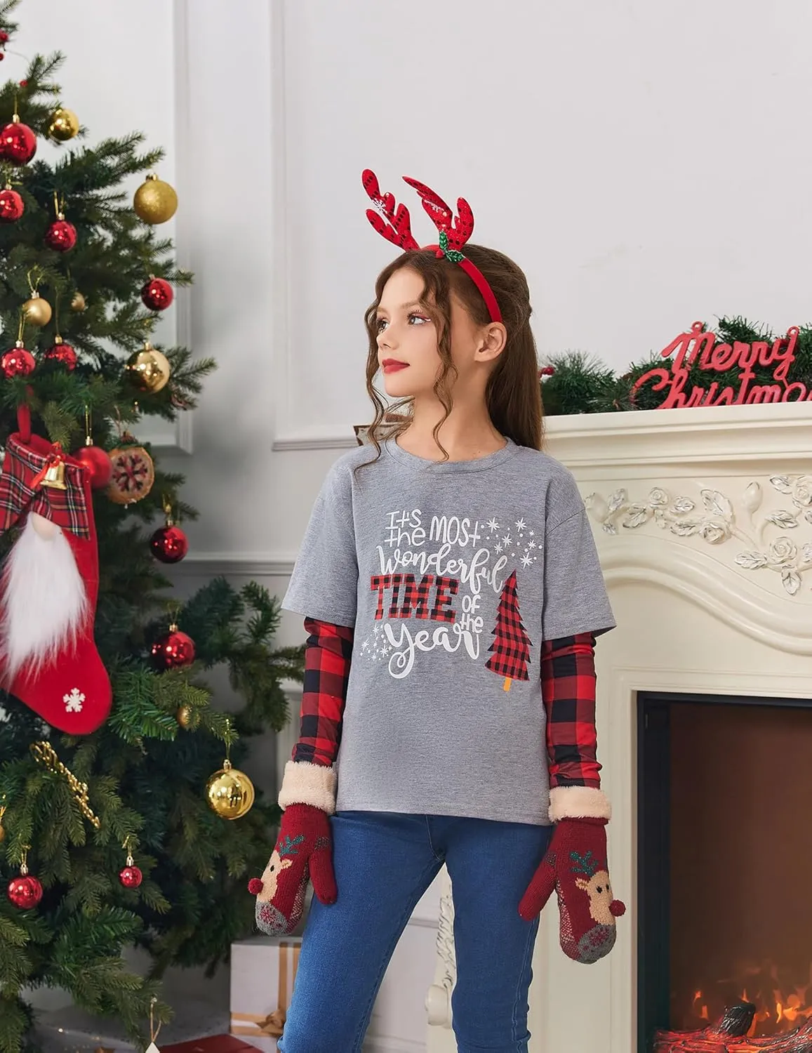 Arshiner Girls Christmas Halloween Long Sleeve Graphic Top