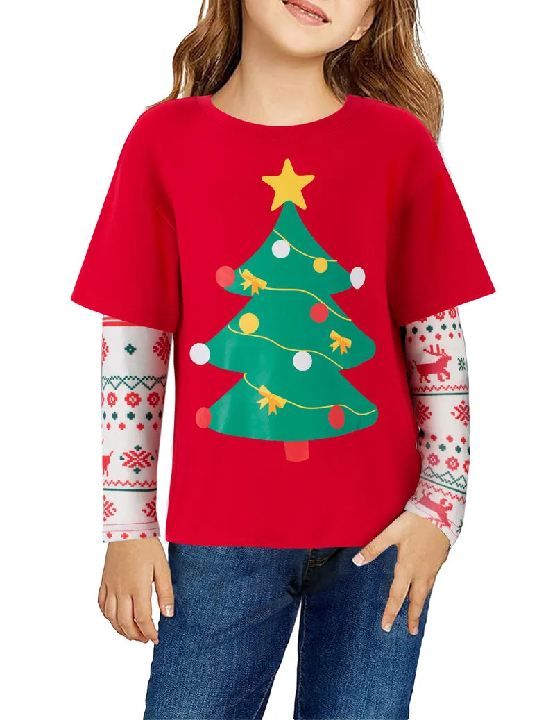 Arshiner Girls Christmas Halloween Long Sleeve Graphic Top