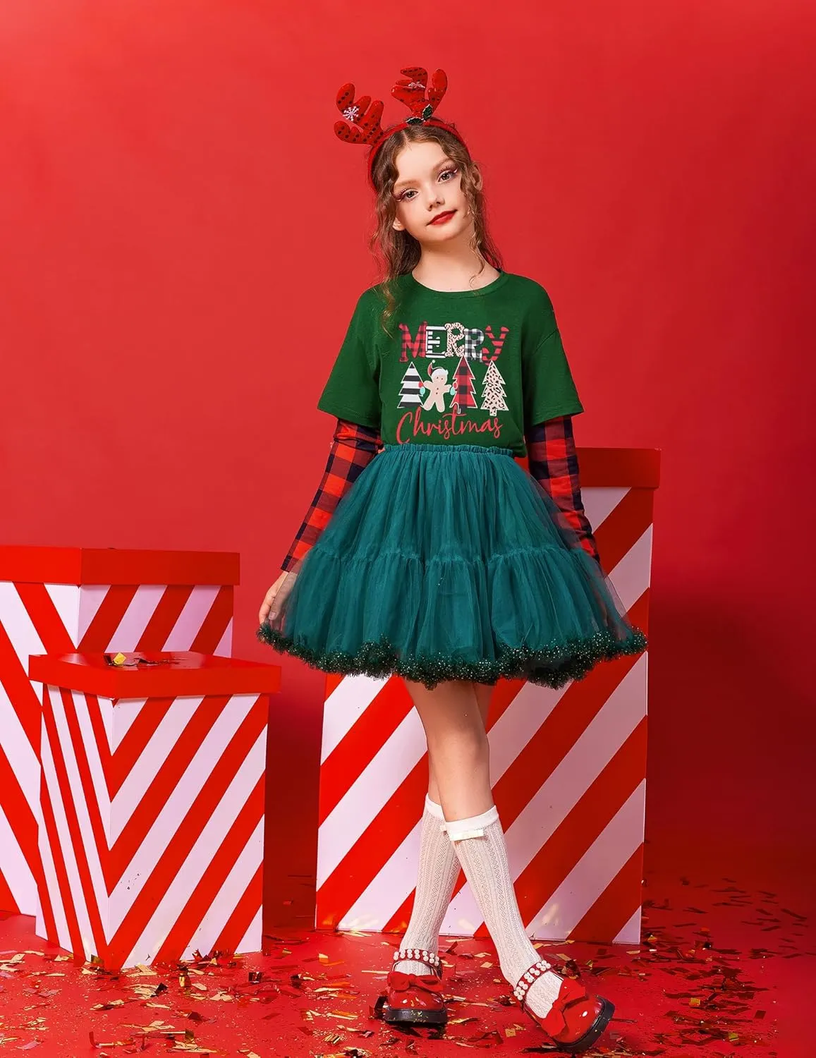 Arshiner Girls Christmas Halloween Long Sleeve Graphic Top