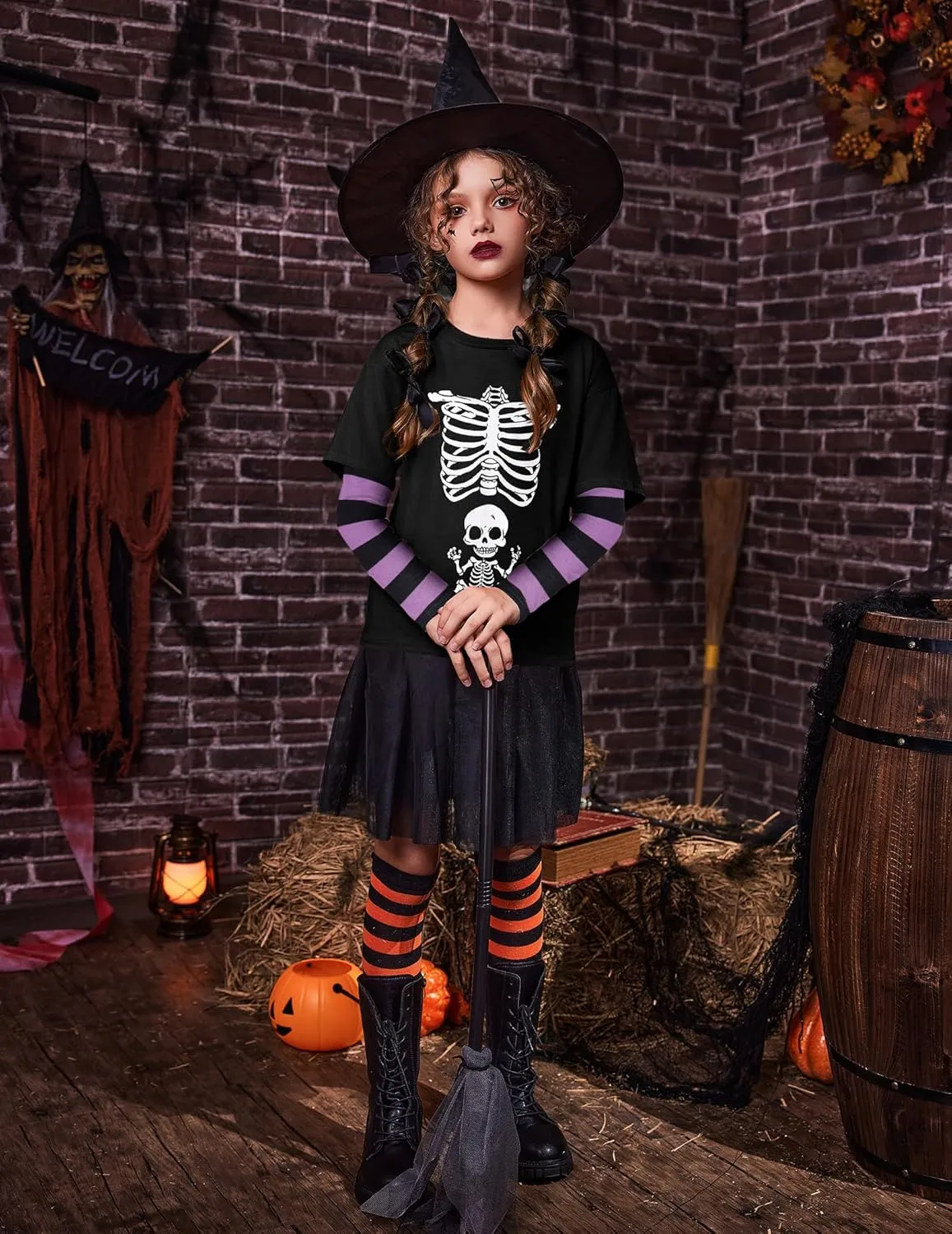 Arshiner Girls Christmas Halloween Long Sleeve Graphic Top