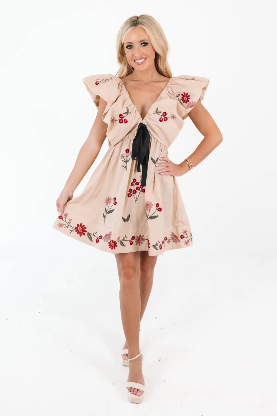 At The Table Dress - Taupe