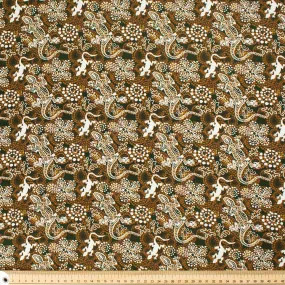 Australiana/Aboriginal Inspired Cotton Prints Design - Lizard on Brown
