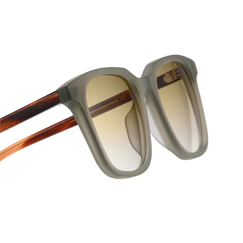 Black Mask Unisex Full Rim Square Acetate Gradient Sunglasses 9020