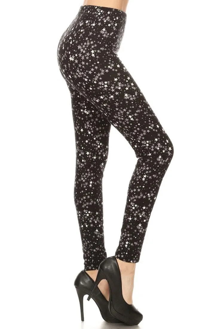 Black Stars Design Leggings