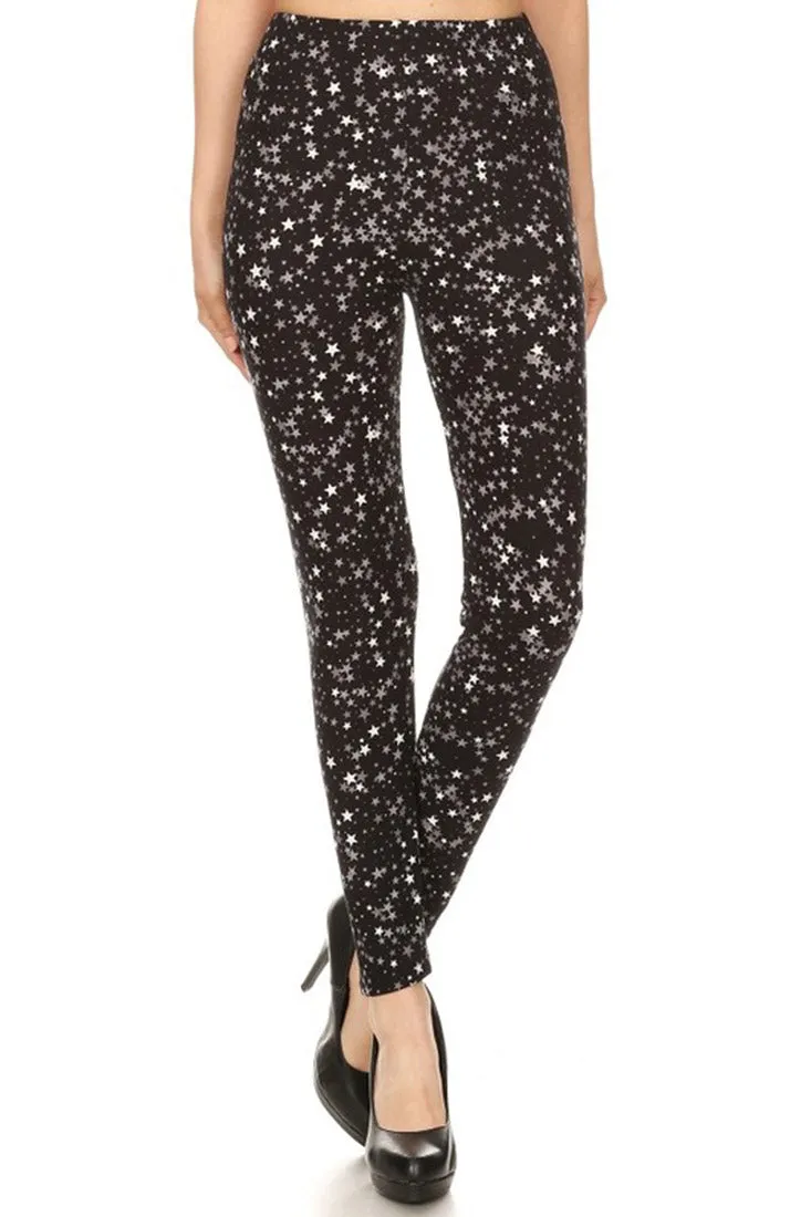 Black Stars Design Leggings