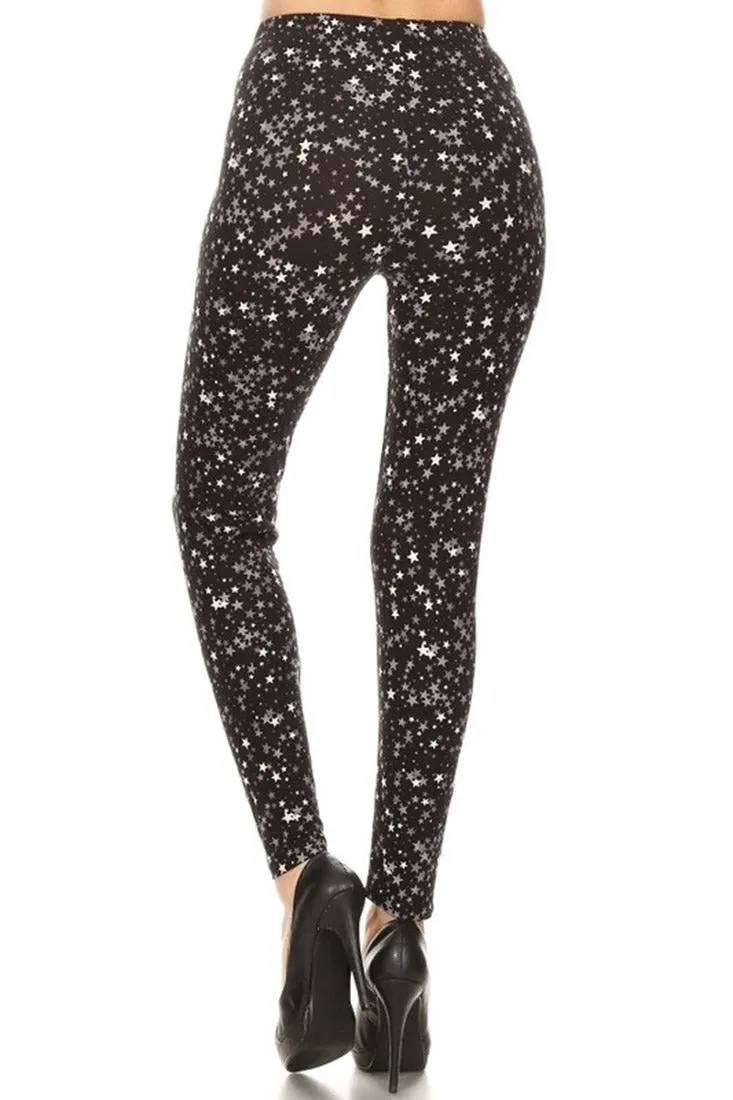 Black Stars Design Leggings