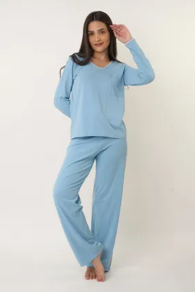Blue Knitted Pyjama Set