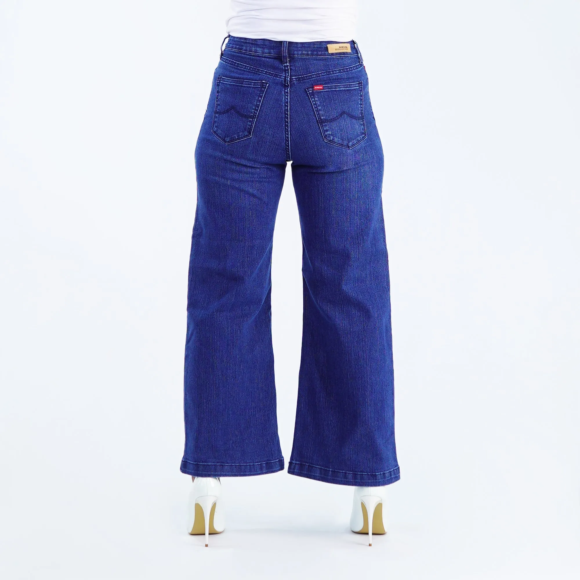Bobson Japanese Ladies Basic Denim Relaxed Fit 152716 (Medium Shade)