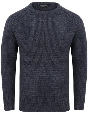 Camdale Waffle Knitted Jumper In Dark Navy / Blue - Kensington Eastside