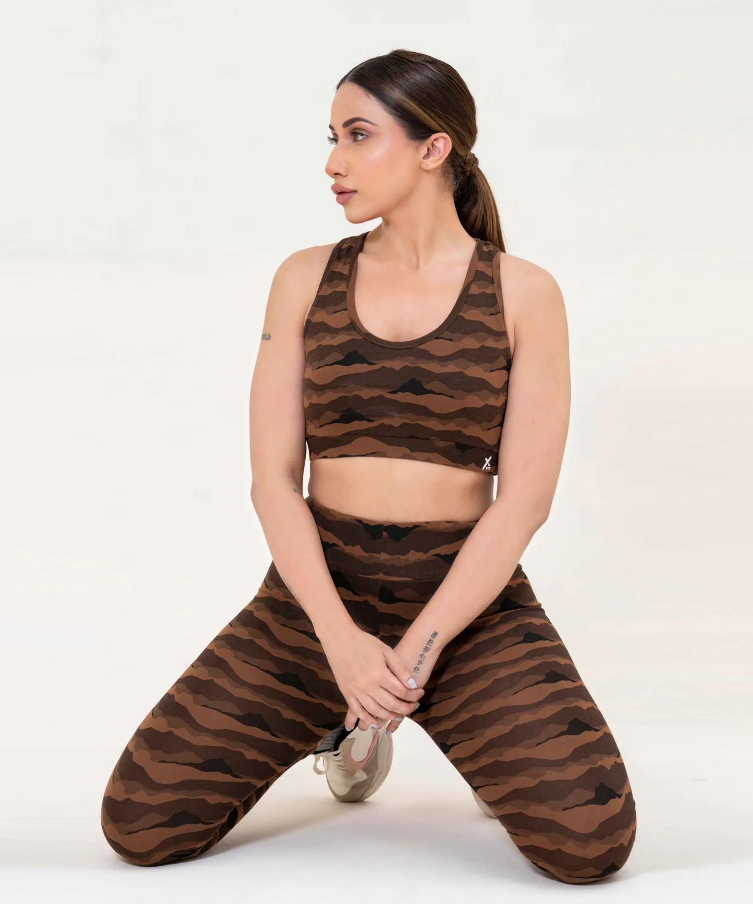 Camo Sports Bra-FX-57-Brown