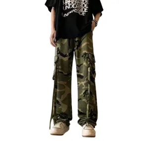 Camouflage Color Contrast Cargo Pants