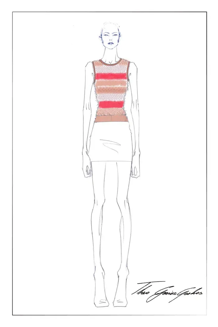Cara Striped Sleeveless Top in Cotton Knit