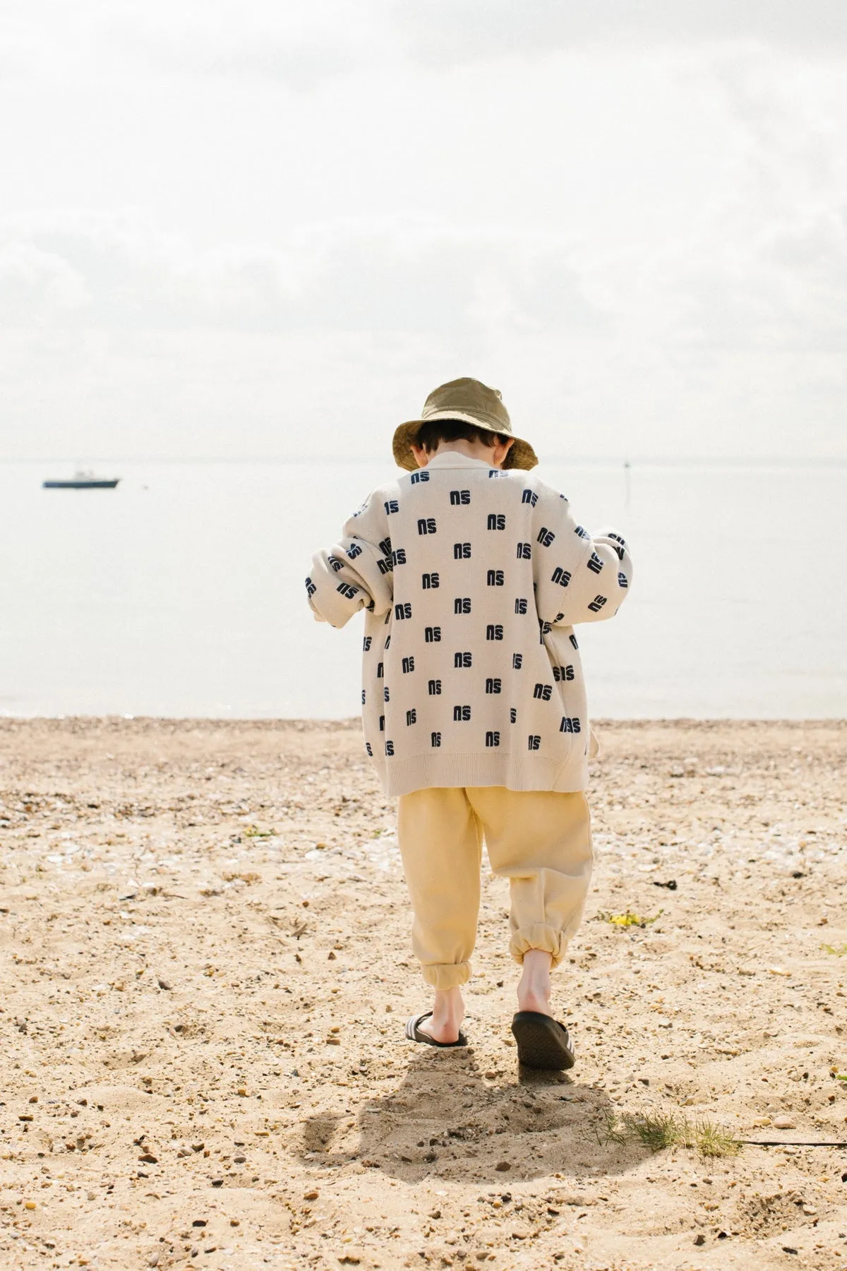 Cardigan Jacquard Oat Monogram