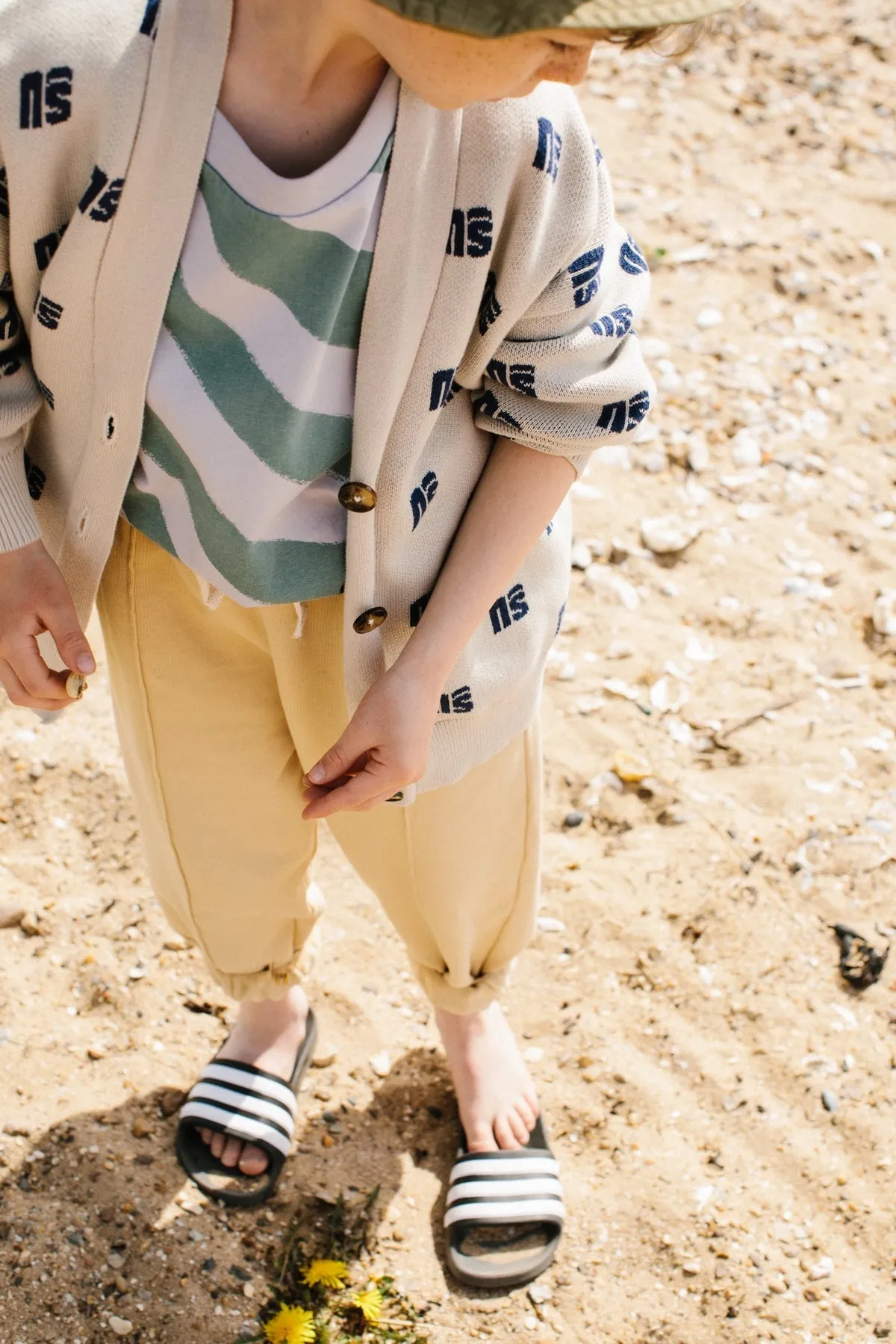 Cardigan Jacquard Oat Monogram
