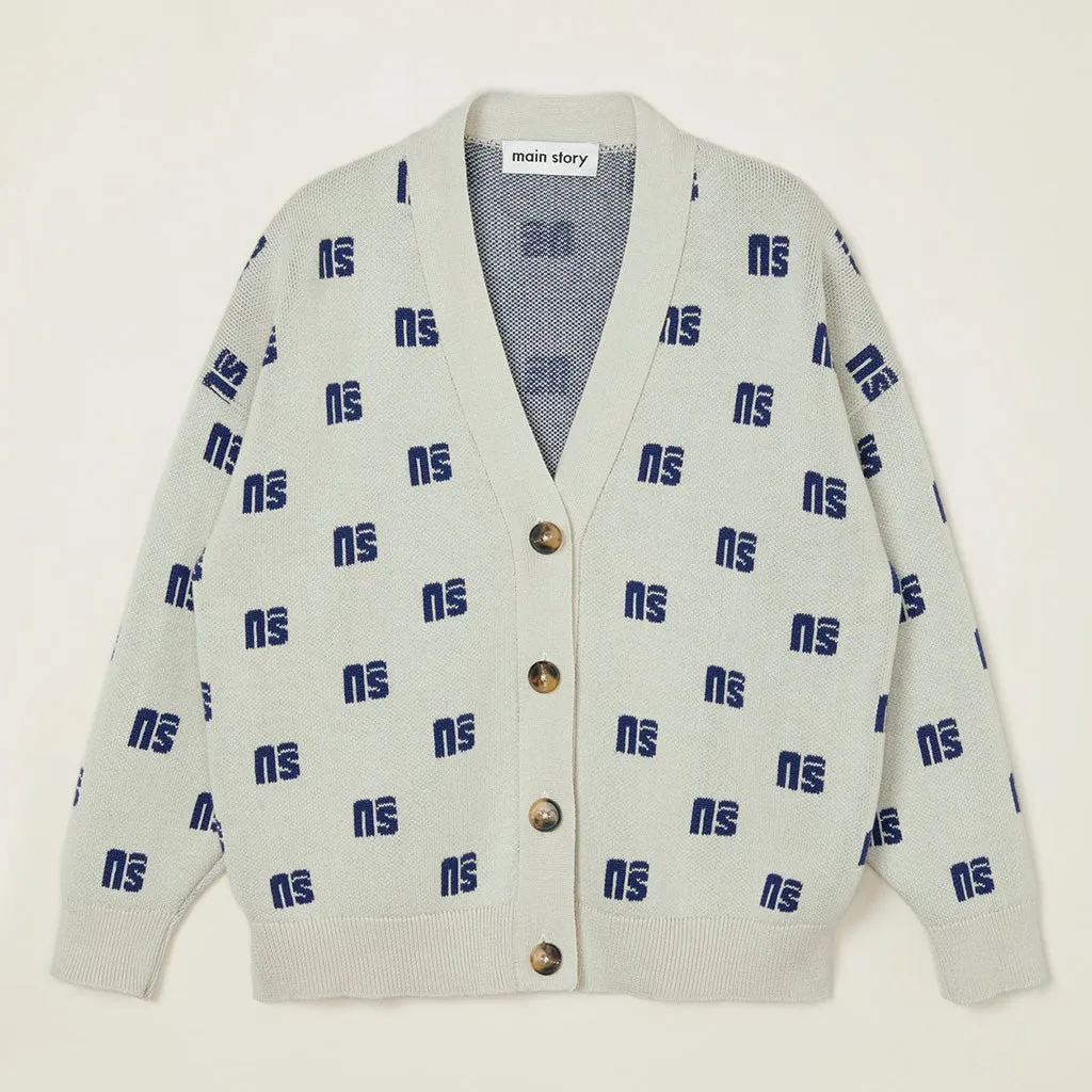 Cardigan Jacquard Oat Monogram