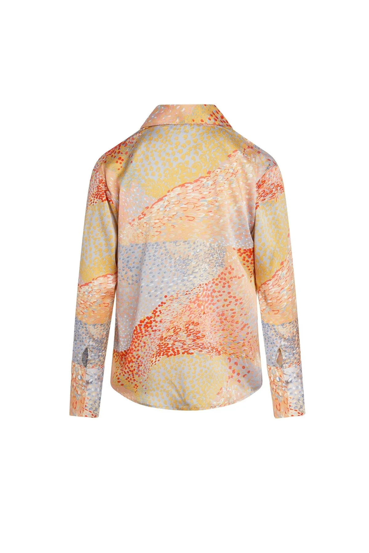 Catherine Gee Daria French Cuff Silk Blouse | Warm Cosmos | Clearance Final Sale