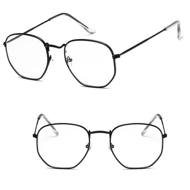 Chic Hexagonal Sunglasses with UV Protection and Timeless Style