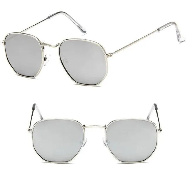 Chic Hexagonal Sunglasses with UV Protection and Timeless Style