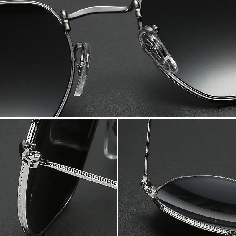Chic Hexagonal Sunglasses with UV Protection and Timeless Style