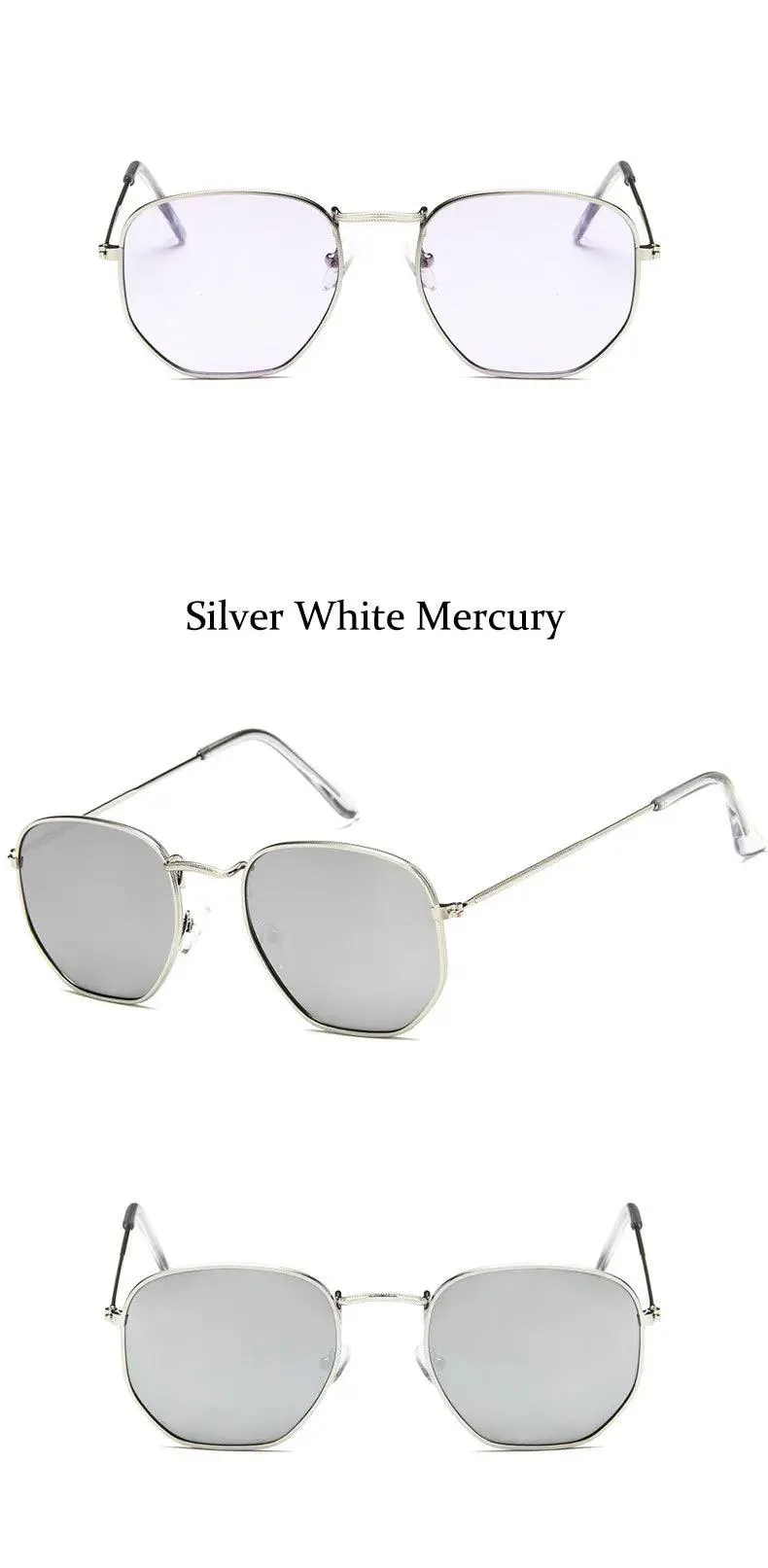 Chic Hexagonal Sunglasses with UV Protection and Timeless Style