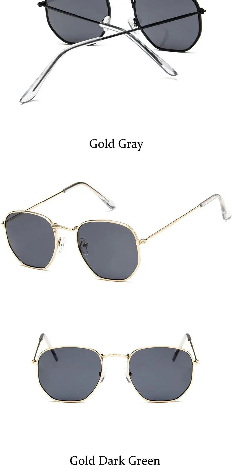 Chic Hexagonal Sunglasses with UV Protection and Timeless Style