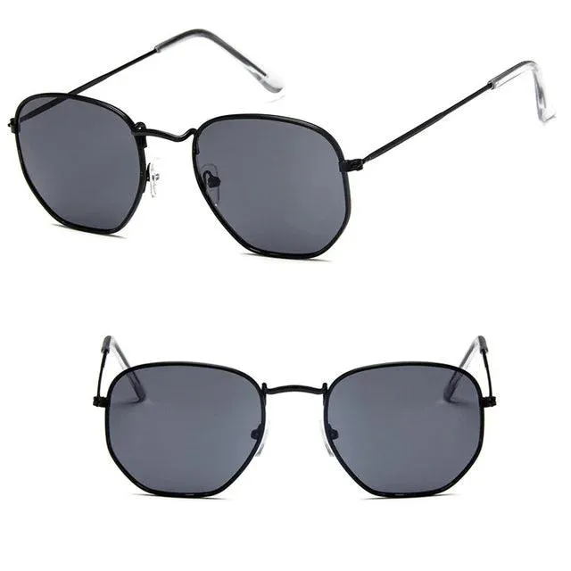 Chic Hexagonal Sunglasses with UV Protection and Timeless Style