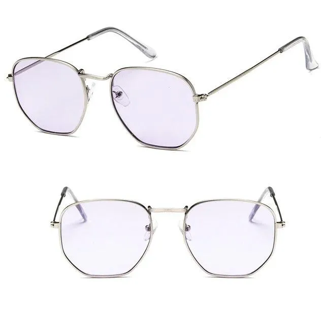 Chic Hexagonal Sunglasses with UV Protection and Timeless Style