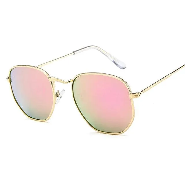 Chic Hexagonal Sunglasses with UV Protection and Timeless Style
